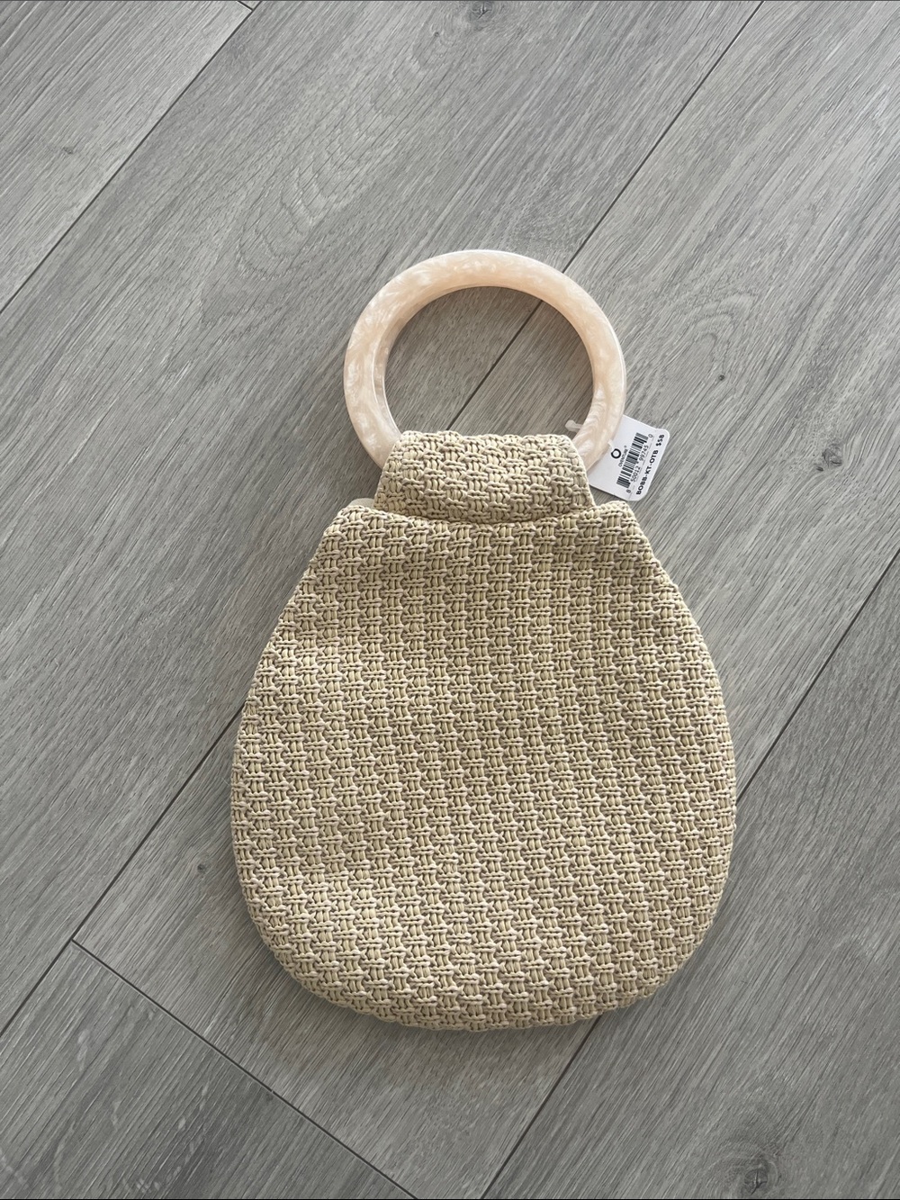 Zara Raffia Bracelet Bag in Natural